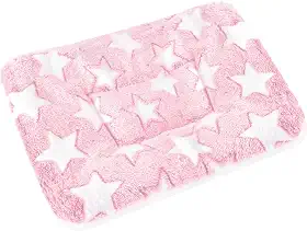 Tapete de cama para animais pequenos, macio e quente, adequado para porquinho-da-índia, hamster, coelho, rato e dragão barbudo (GG (33 x 24 cm), rosa estrela)