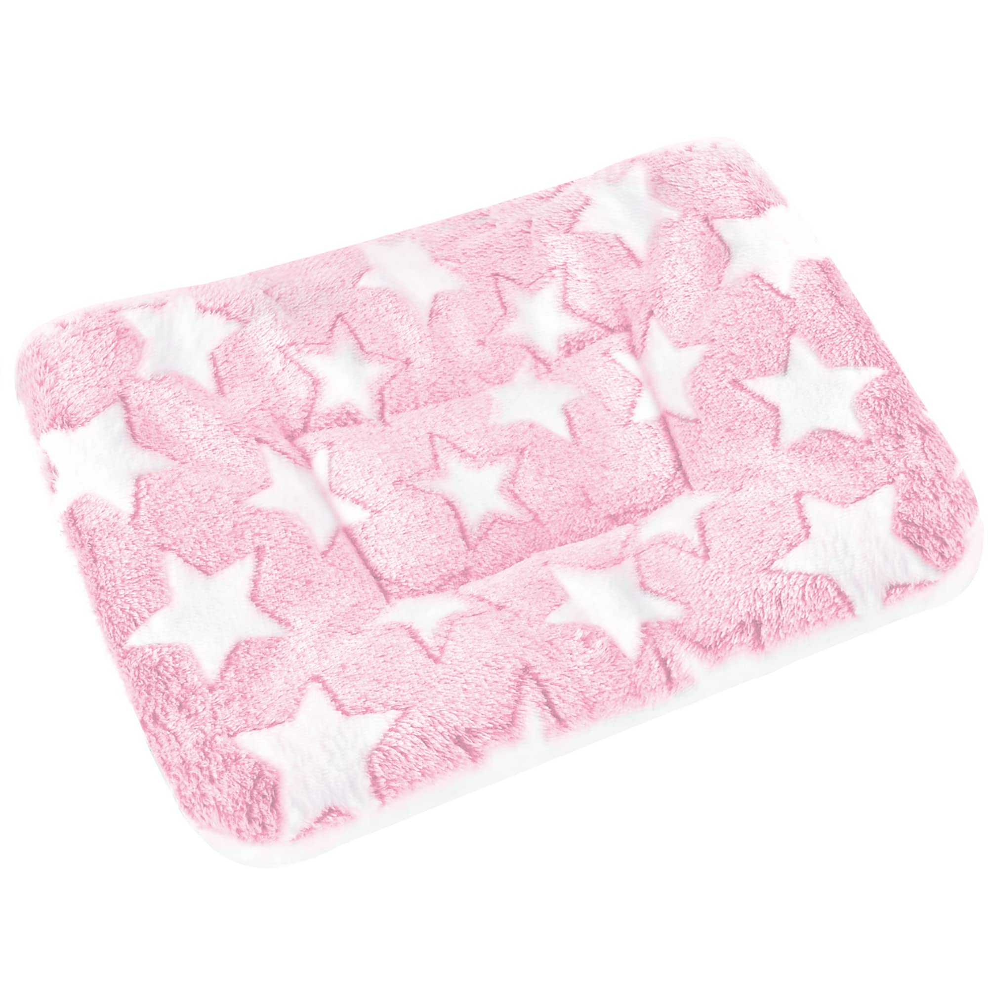 catadog Small Animal Bed Mat, Soft & Warm, Suitable for Guinea Pig, Hamster, Rabbit, Rat and Bearded Dragon (X-Large(13.3''x9.4''), Star Pink)