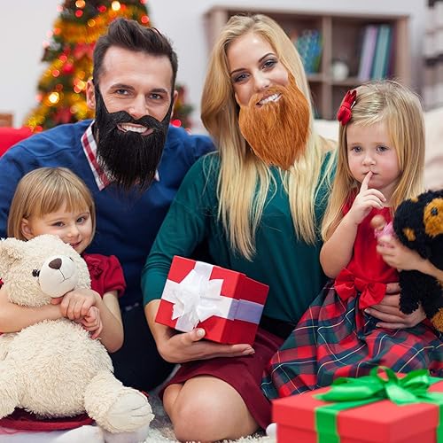 Miniatura 5 de 4 piezas de barbas falsas divertidas bigotes falsos falsos para disfraz de Halloween suministros de fiesta