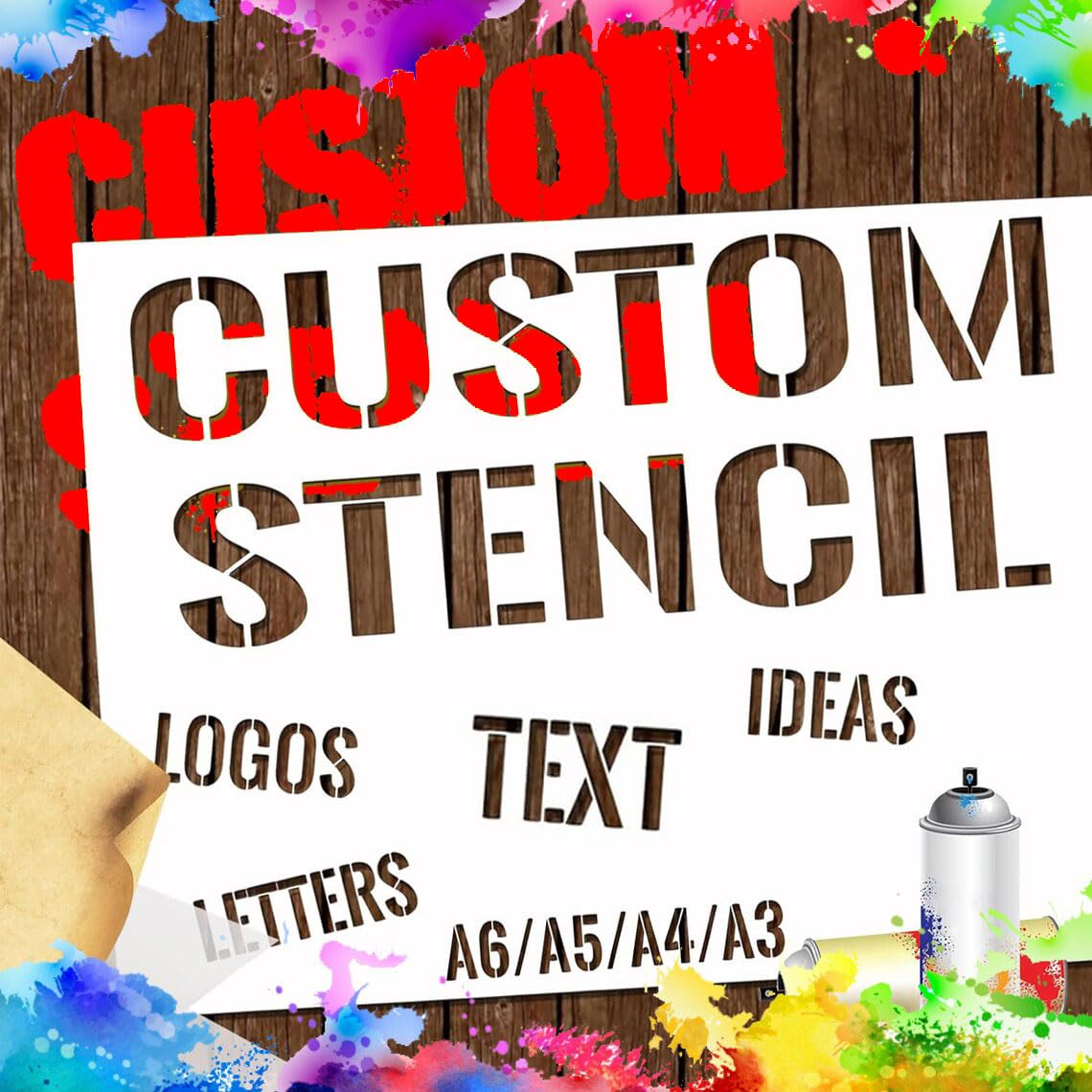 Custom Stencil for Spray Painting, Make Your Own Stencils, Personalized Stencils with Logo/Text, Multi-Use Letter Stencil for Wood Metal Paper Fabric