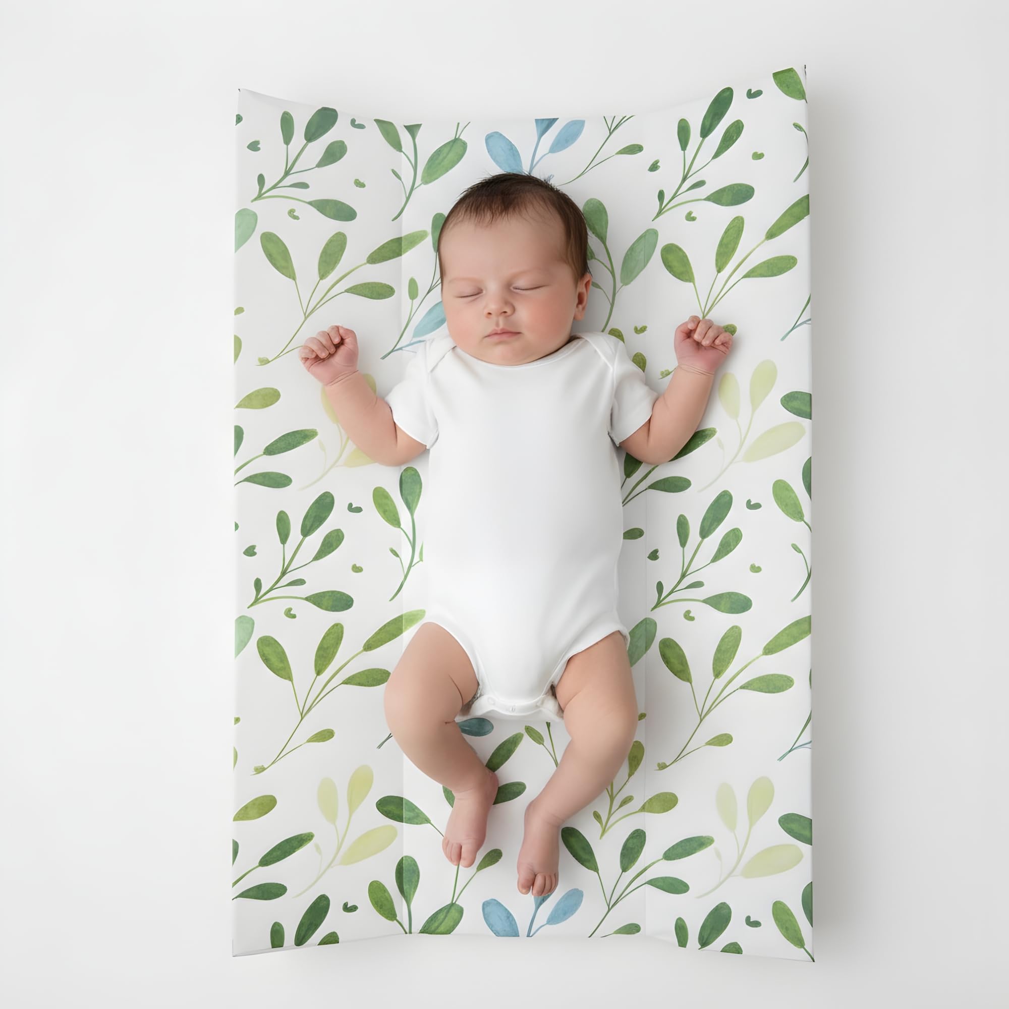 Clair de Lune Materassino fasciatoio anti-rollio con cuneo, 69 x 44 cm, colore: verde oliva