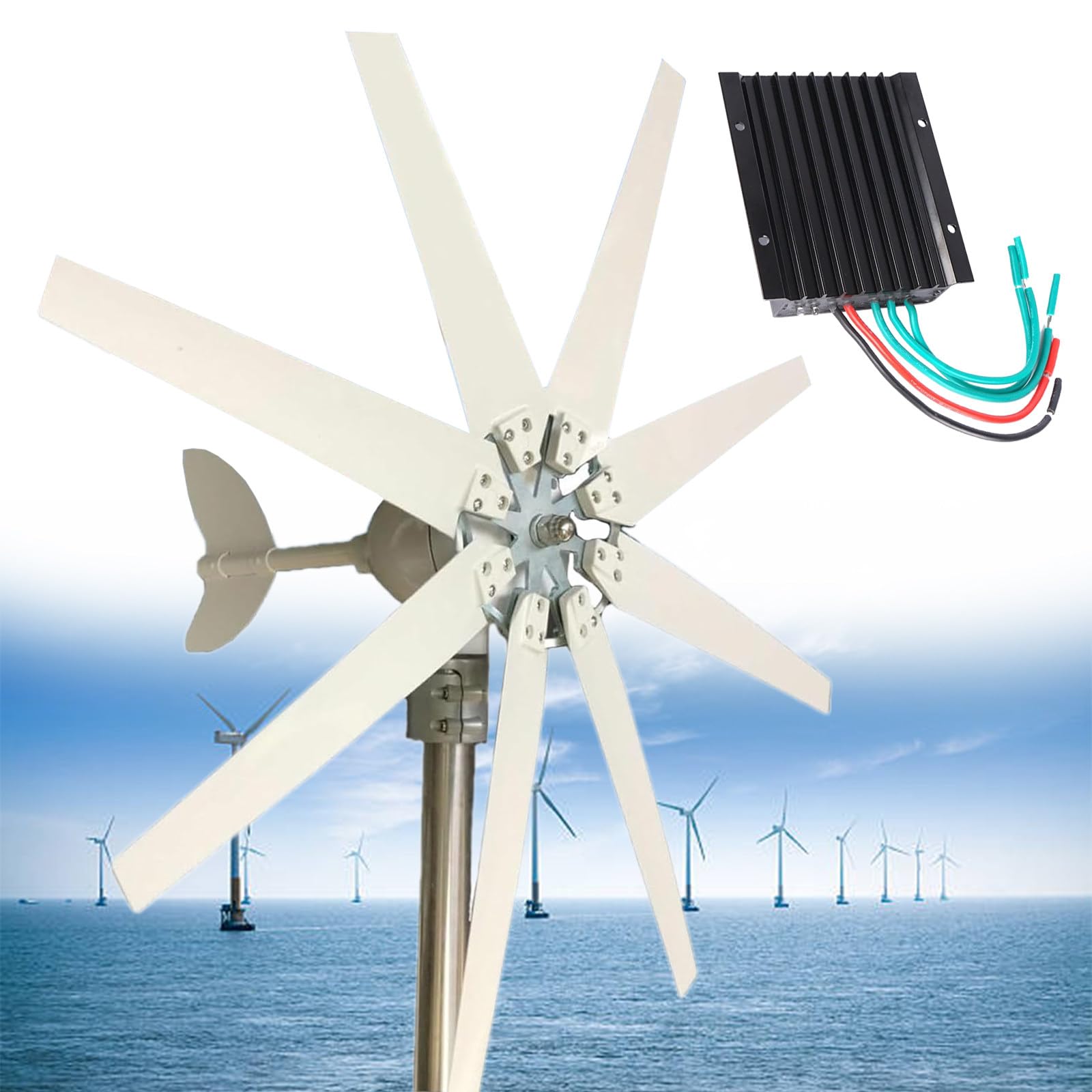 Éolienne domestique pour site isolé et maison écoresponsable 12V 24V 48V