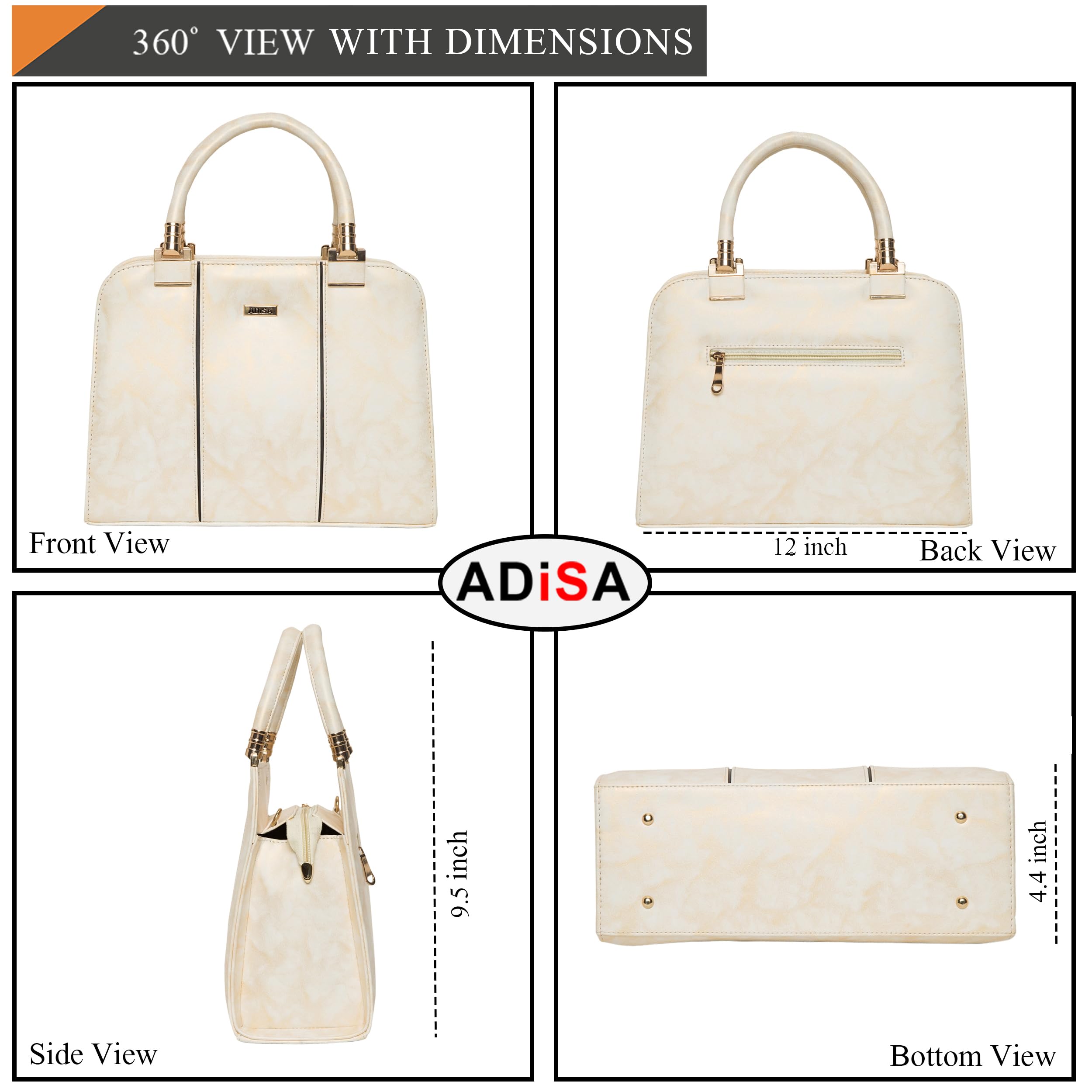ADISA Dual Tone Shoulder Handbag for Women - Stylish Crossbody Bag with Sling Belt, Ladies' Purse with Top Zipper Closure, Gift for Women and Girls (AD4069) 1