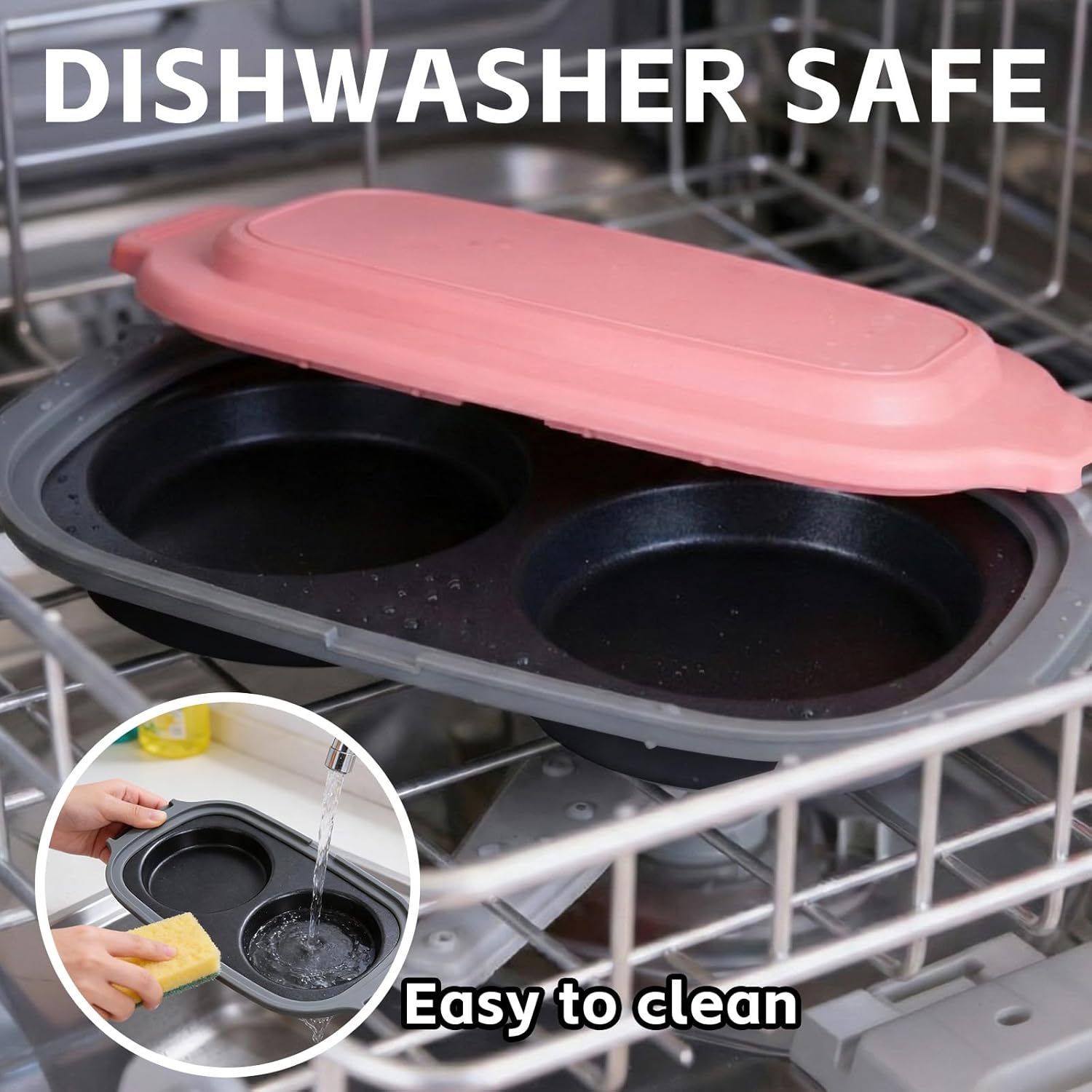 Microwave Egg Cooker, Quick-Heat Poacher Fryer with Lid, for Breakfast Sandwiches Dishwasher Safe Portable Multi-Use Egg Cooker Easy to Use and Clean (pink)