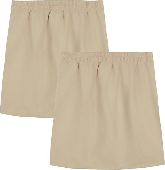 Dockers Girls' School Uniform Pull-on Pleated Scooter Skort, 2-Pack