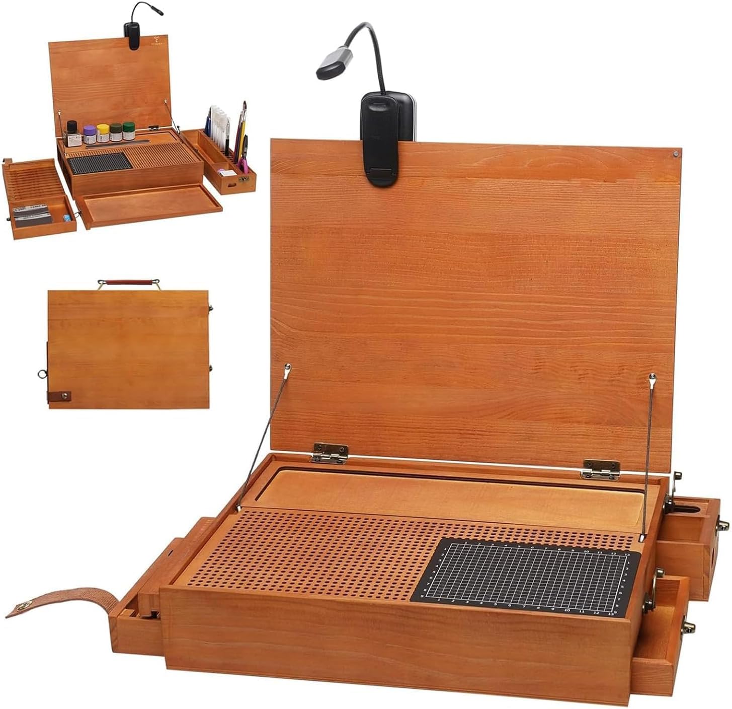 Model Kit Tools Organizer Stand, Portable Model Making Workbench, for Model Making, Workbench with Light Work Station for Coloring, Craft,Polishing High-Precision Work