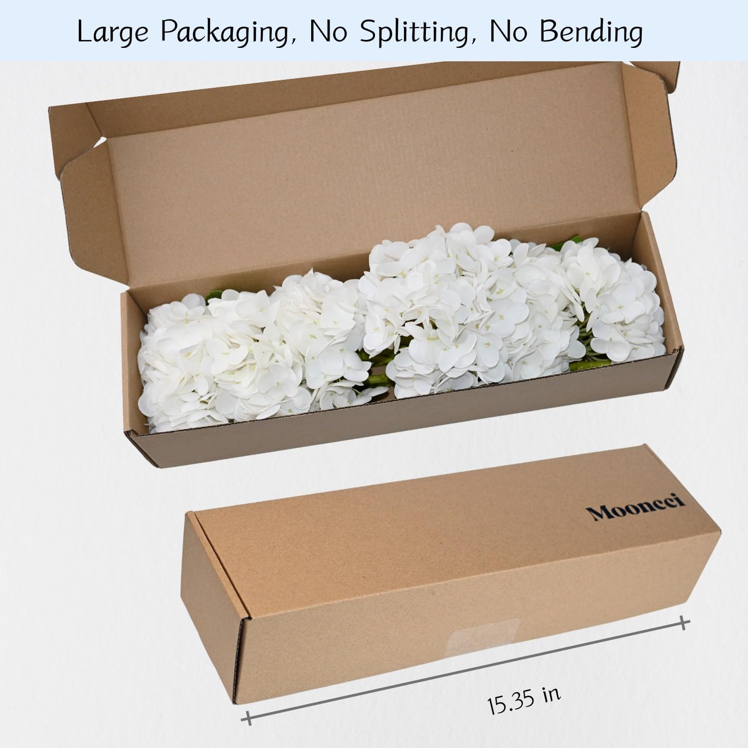 12.6'' White Hydrangea Artificial Flowers, 6Pcs Real Touch Latex Fake Hydrangeas with Short Stems & Leaves for Home Decoration, Party Floral Arrangements, Wedding Bouquet, Table Centerpieces - Image 8