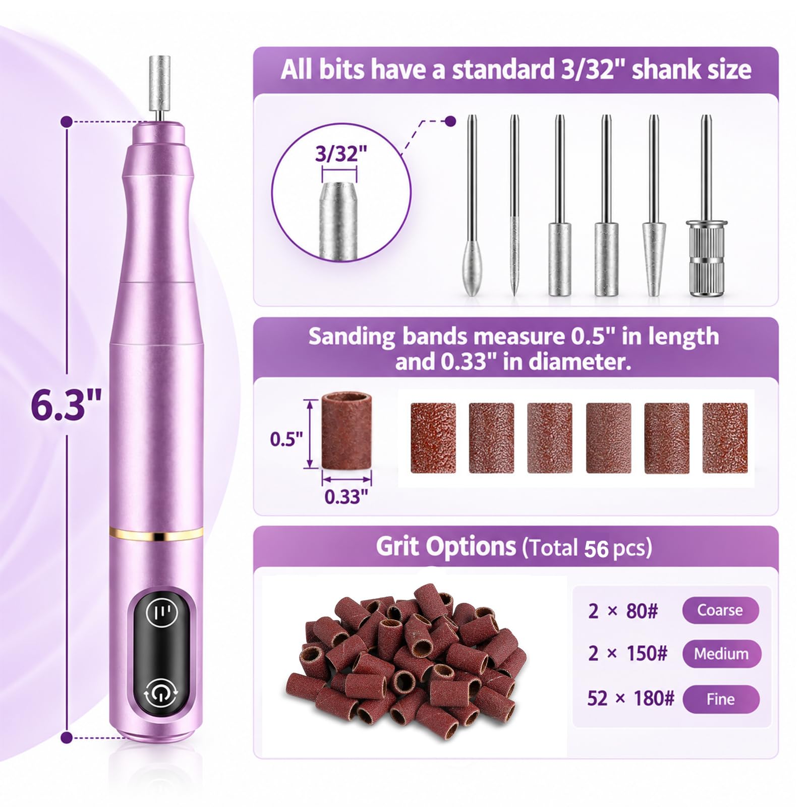 TUOBEO Cordless Nail Drill Kit - Rechargeable Efile -7 TUOBEO Cordless Nail Drill Kit - Rechargeable Efile -7