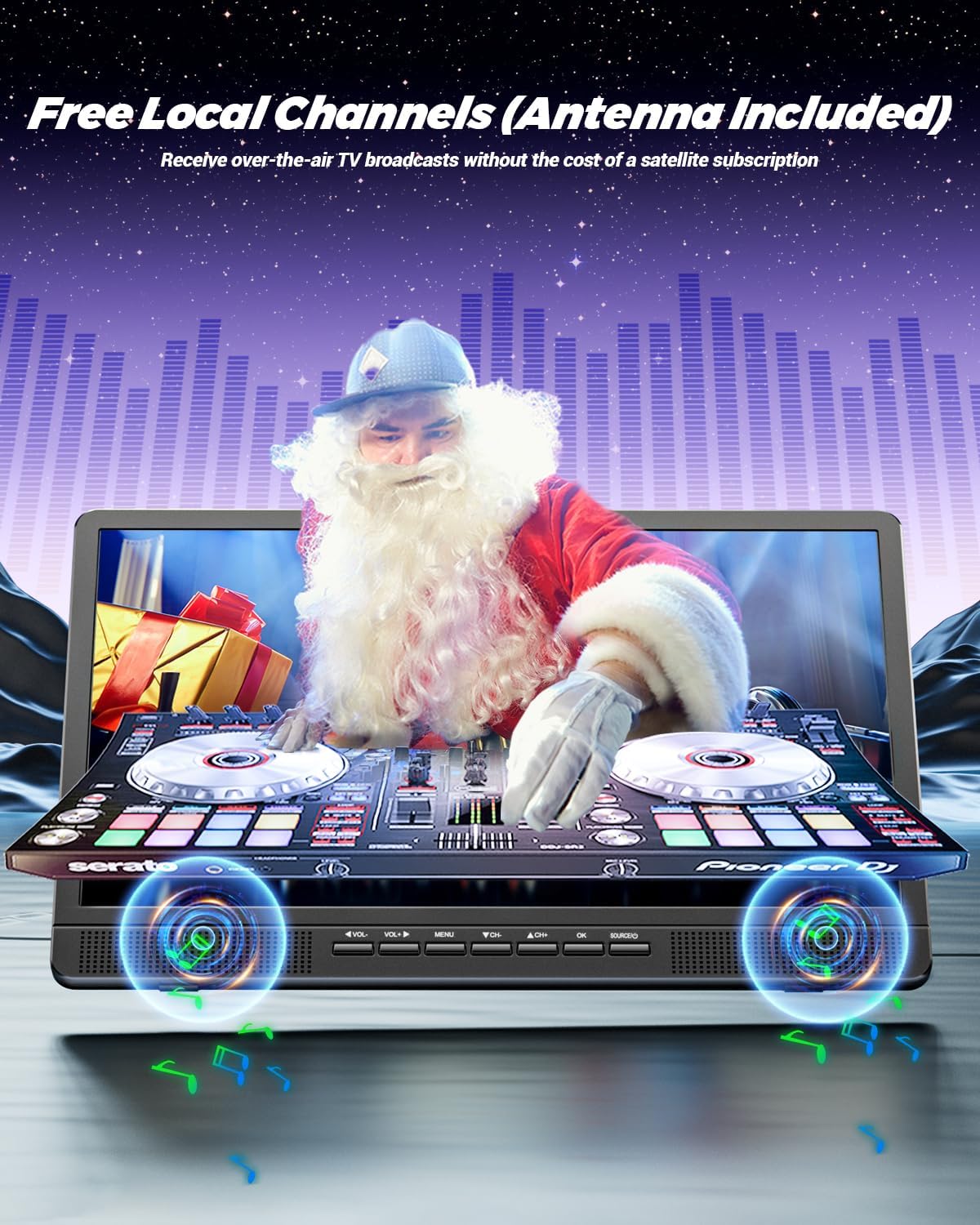 NORTHING 18 Inch Full HD 1080P Portable TV, DC 12 Volt Small TV with Antenna, Support USB/HDMI/AV Input, Remote Control,for Home Kitchen RV Boat