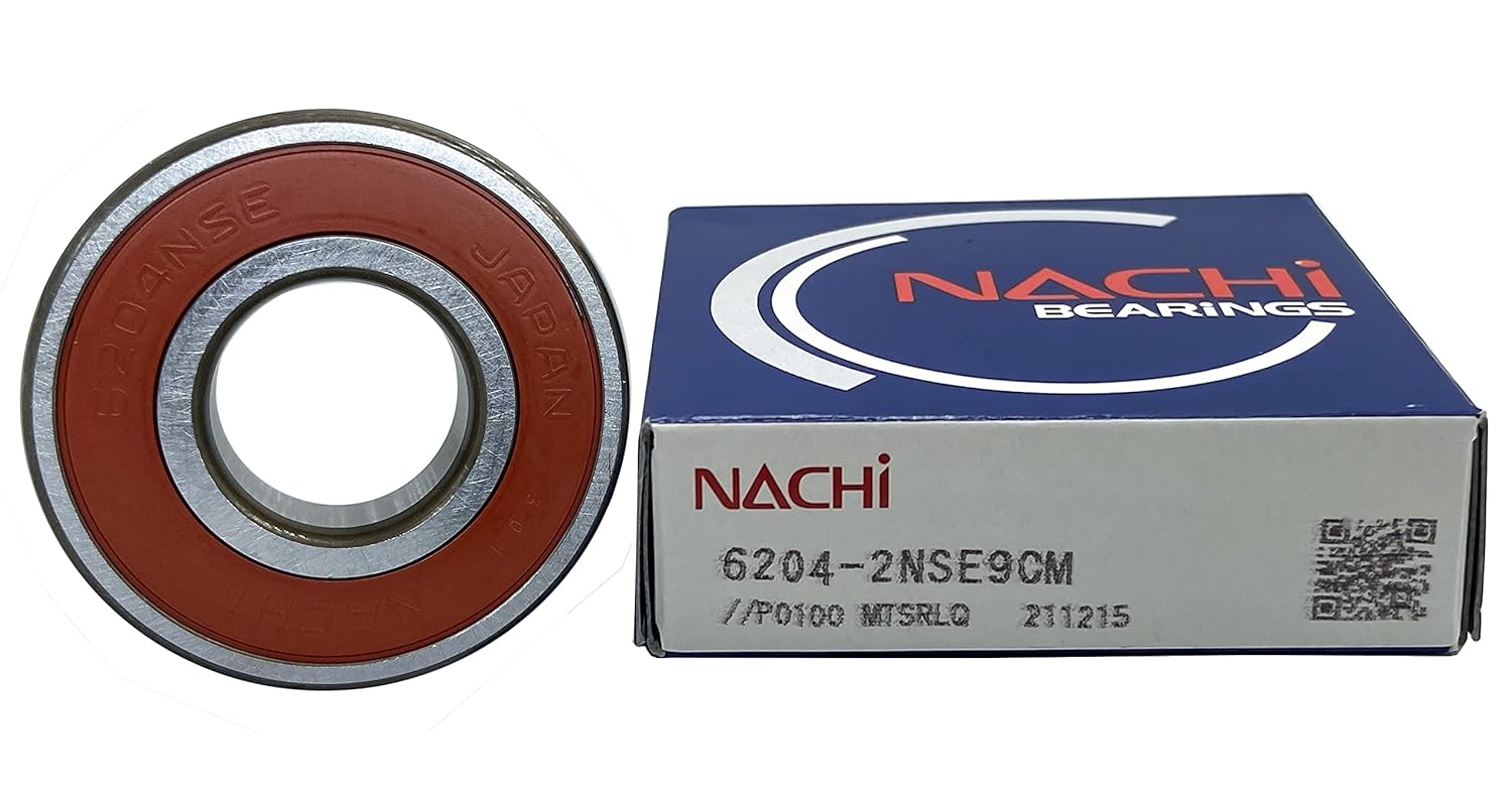 2PACK NACHI BEARINGS 6204-2NSE 20X47X14MM Double Rubber Seal Bearings Made in Japan