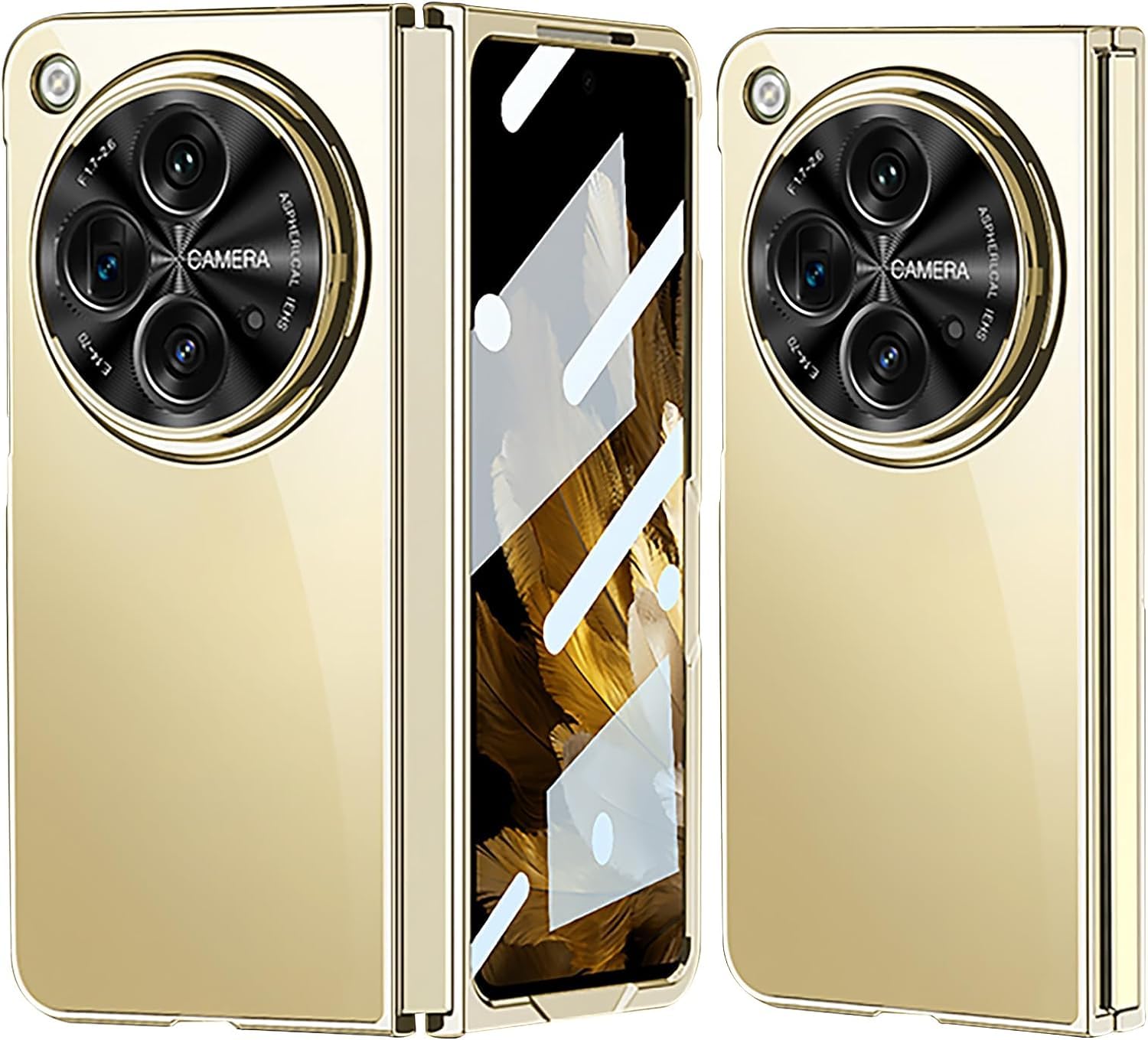 Scalebee OnePlus Open Case Cover, Ultra Thin Transparent Hard Plastic Crystal Cover Anti-Scratch Shockproof Protective Case for One Plus Open 5G Case 2023 (Gold) (B0CZ9PL2B8) Amazon Price History, Amazon Price Tracker