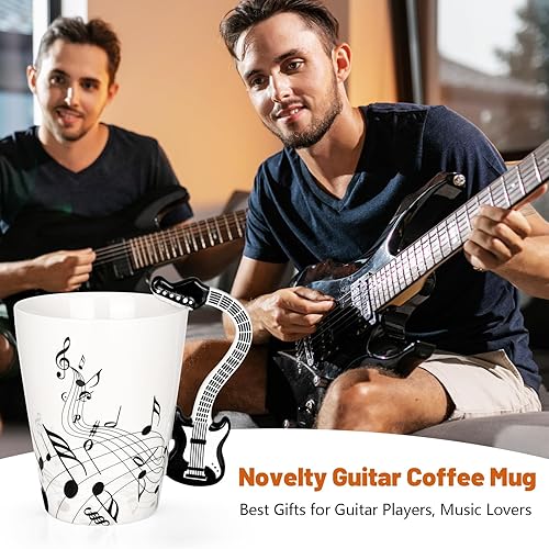 Miniatura 9 de Maustic Taza de guitarra, regalos de música para hombres y mujeres, regalos de guitarra para guitarristas, regalos de cumpleaños de Navidad para