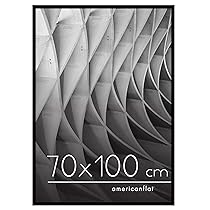 Americanflat Cornice 70×100 cm Nera – Cornice per Foto 100×70 cm con Bordo Sottile e Pannello Protettivo in Plastica – Portafoto con Ganci Seghettati Integrati per Pareti