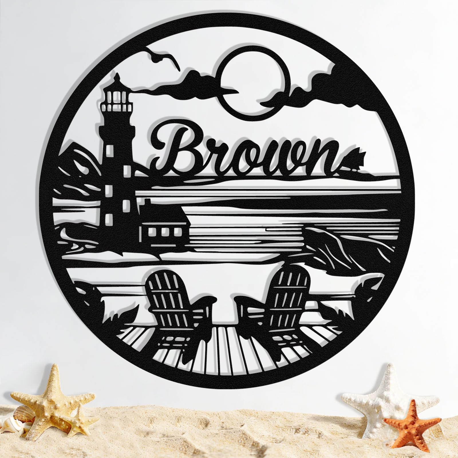 Custom Metal Beach Sign, Personalized Beach Sign Wall Decor for Outdoor