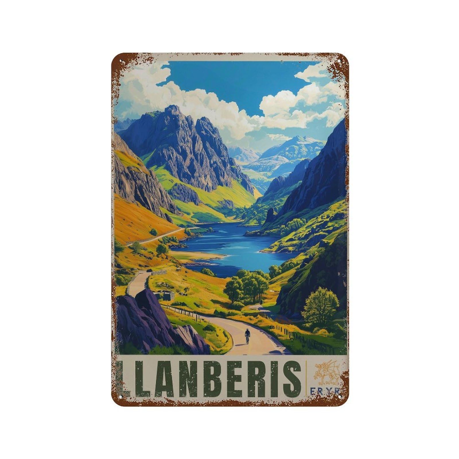 xiaoxiaoshen Llanberis Pass Travel Snowdonia Wales Wall Decor Art Metal Tin Poster Modern Home Decor Art Home Bar Shop Decorations Vintage Sign 30x20cm