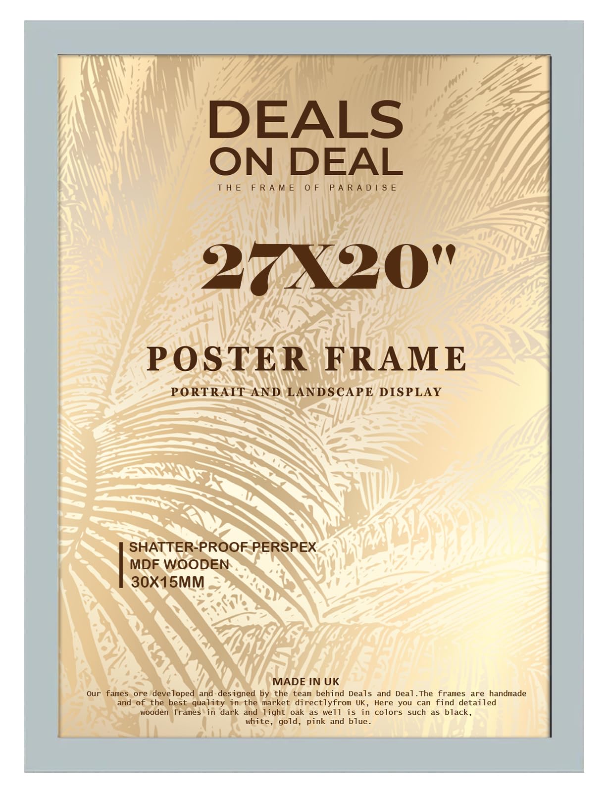 DEALS ON DEAL® Flat 27x20 in Poster Frames Photo Picture Frame Jigsaw Puzzle | Mdf Wooden 27 x 20 in | Large 685 x 508 mm | for Home Office Livingroom (Grey)