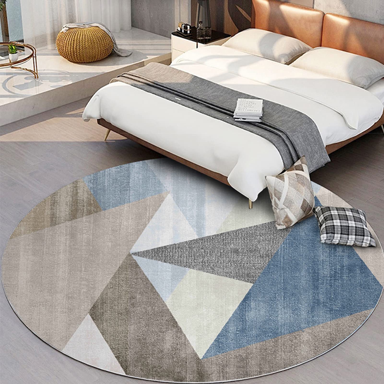 Grand tapis de sol circulaire de 140cm et couverture chambre style moderne