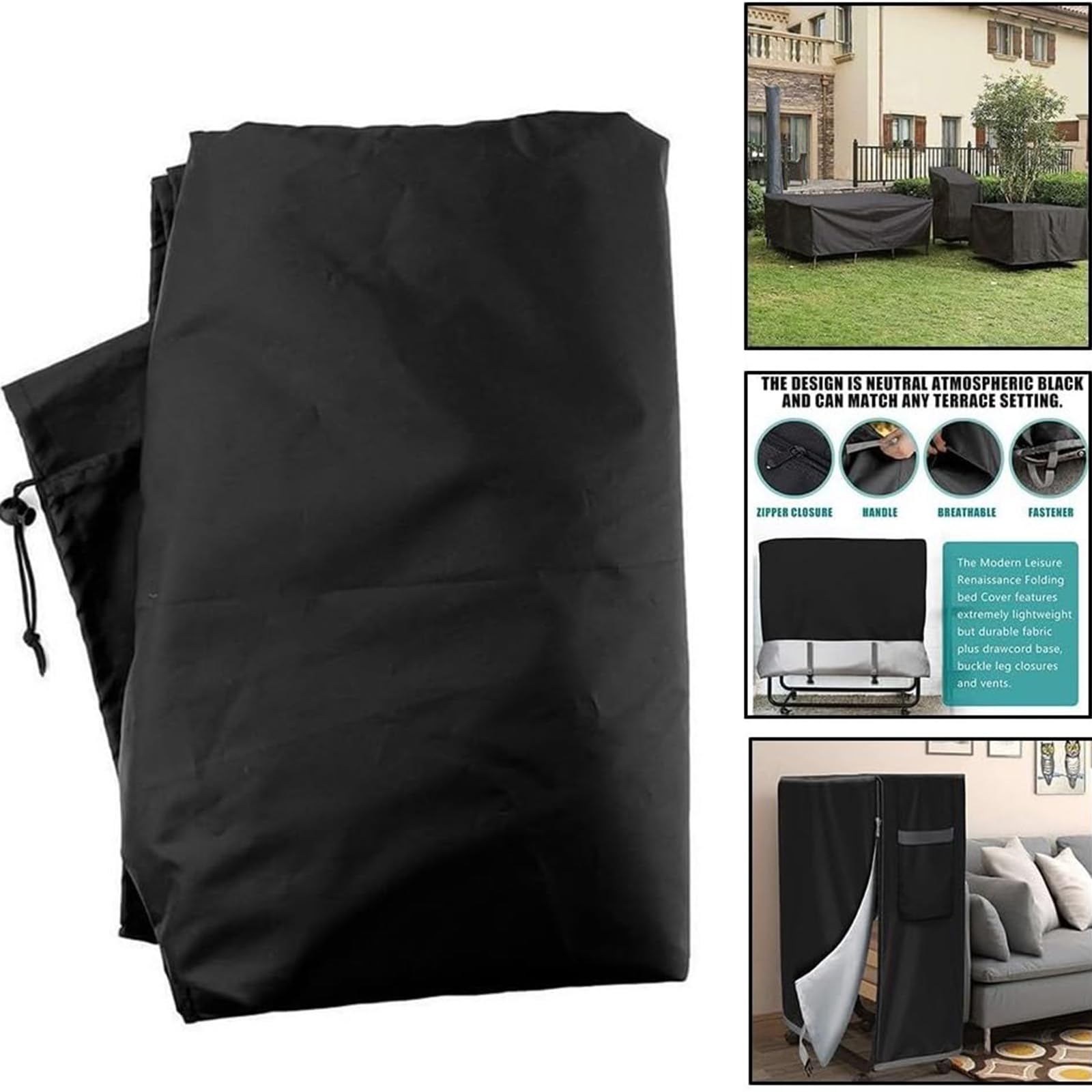 Copertura Protettiva Pieghevole per Esterni In Tessuto Oxford Impermeabile Resistente Copertura per Sedia a Dondolo da Patio Sedia a Sdraio (L99*W38*H114cm)