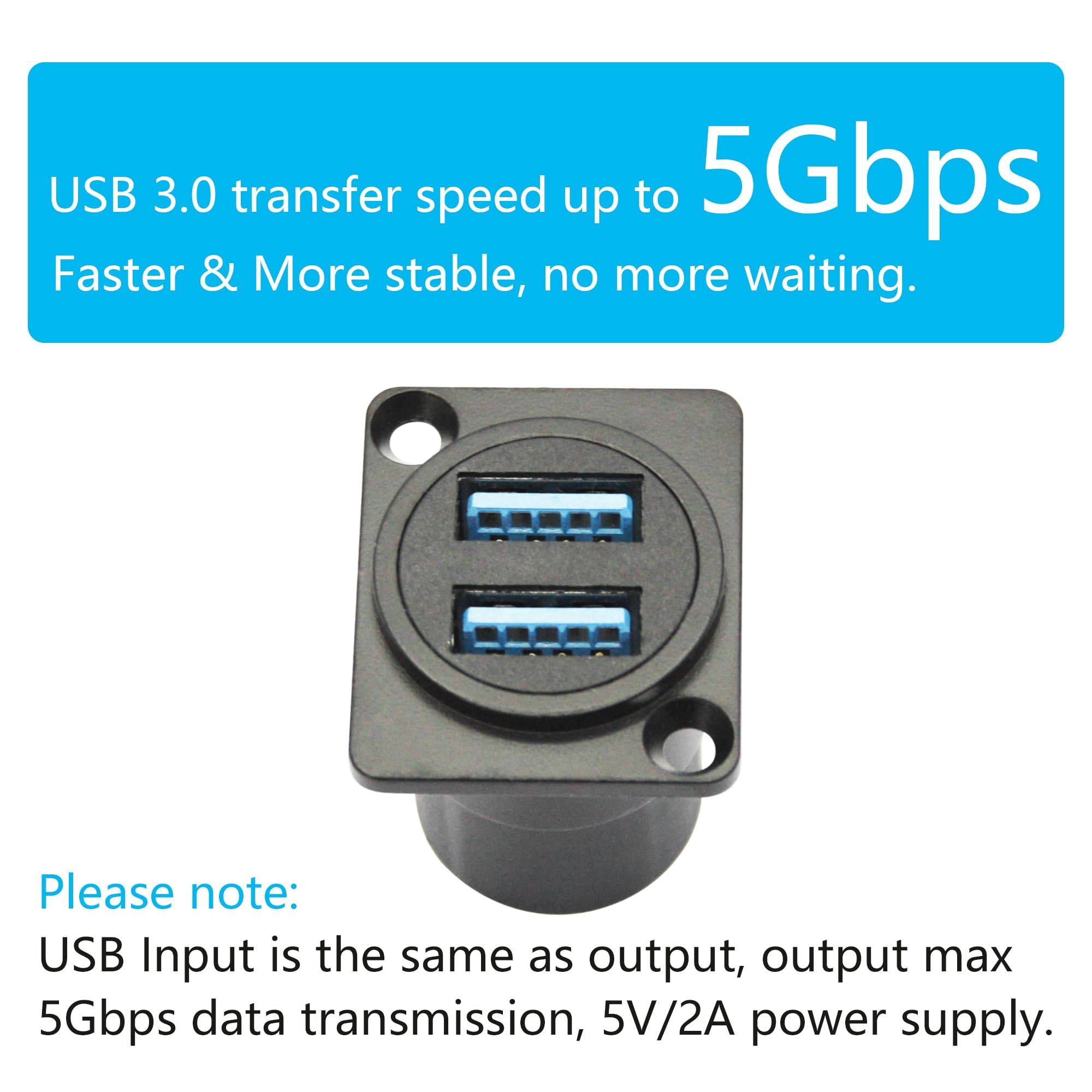 Dual-USB-3.0 Adapter Mit Gewinde – Wasserdichte Panel-Mount-Buchse Für Schnelles Laden & Daten
