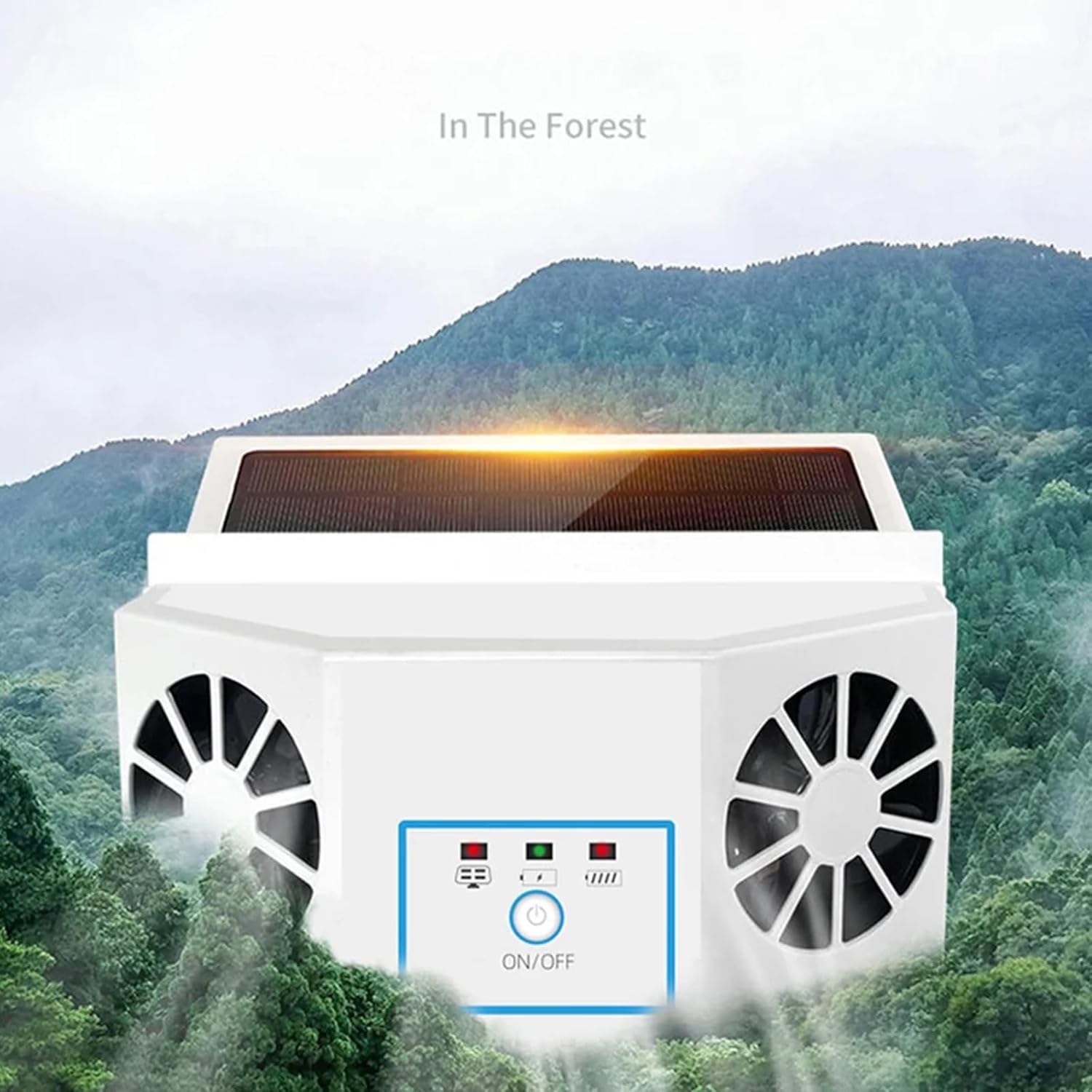 Air Circulation Fan 4500RPM Solar Charging Ventilation Fan Auto Interior Cooling Fan for Car Vehicle Truck SUV