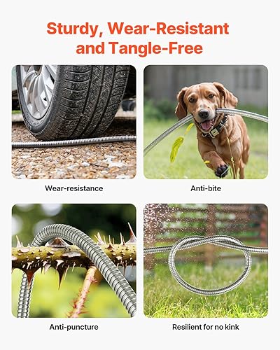 Miniatura 3 de VEVOR Manguera de jardín de metal de 50 pies  Manguera de agua de acero inoxidable resistente, flexible, sin torceduras ni enredos, resistente a