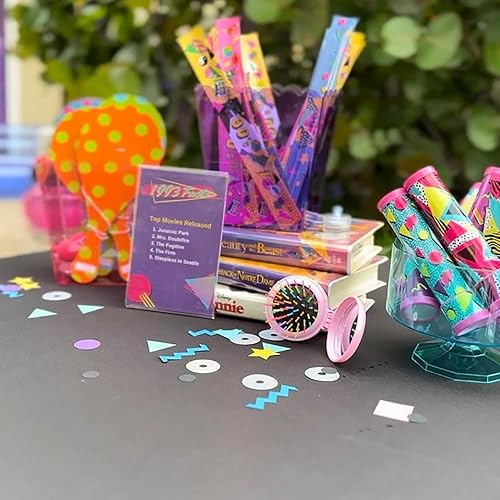 Miniatura 6 de 100 piezas de confeti de regreso a los 90, decoraciones de cumpleaños de los años 90, decoraciones de despedida de soltera de los años 80,