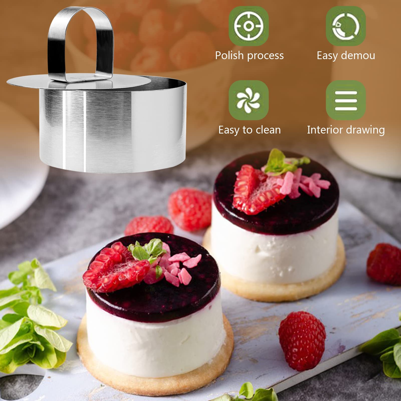 Emporte Piece Tartelette Lot De 6 Anneaux Cercle U00e0 Tarte 8 Cm En Acier Inoxydable,Cercle A Tarte Cercle A Patisserie