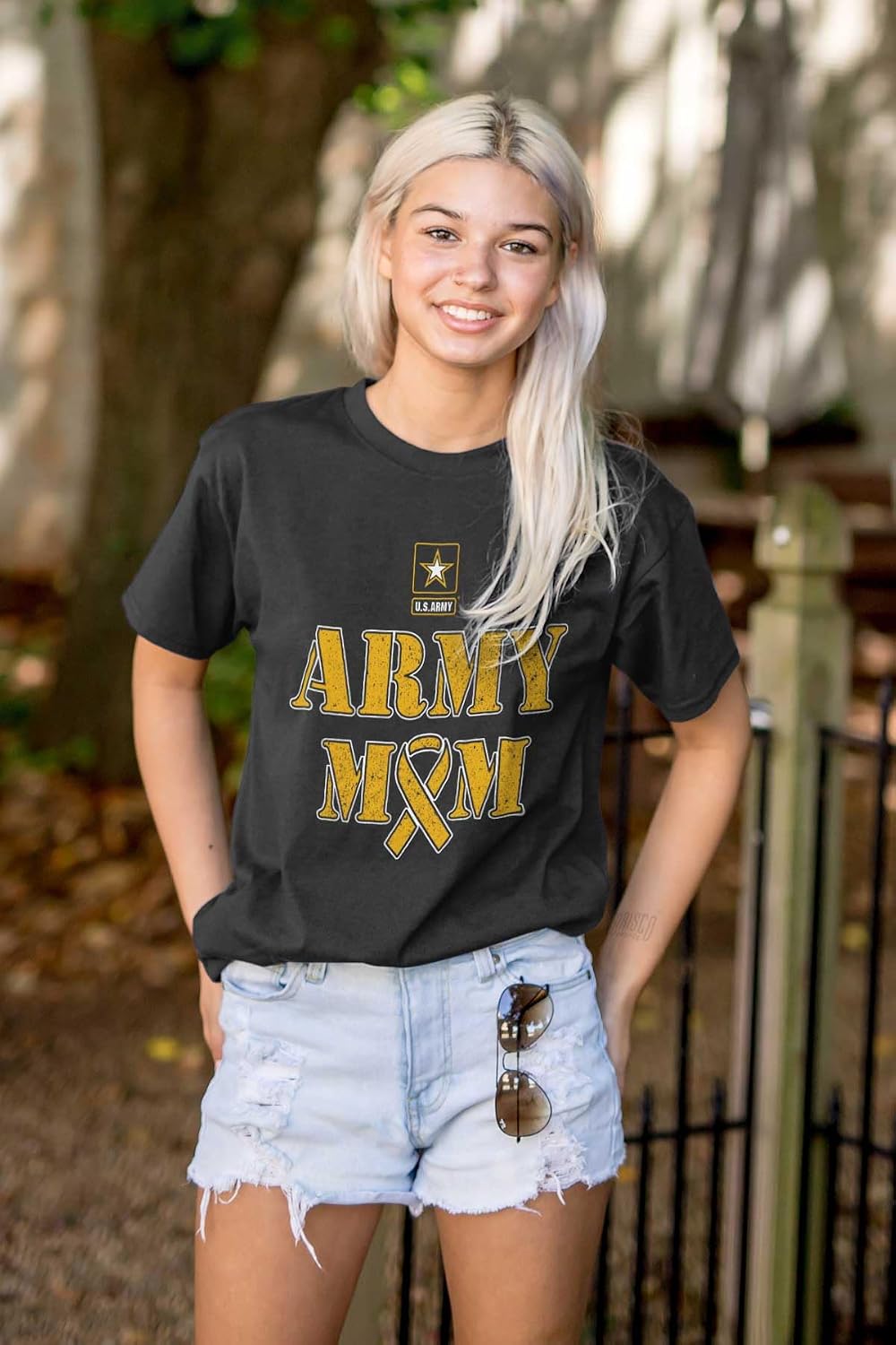 US Army Mom Proud Military Mother Womens Graphic T Shirt Tees