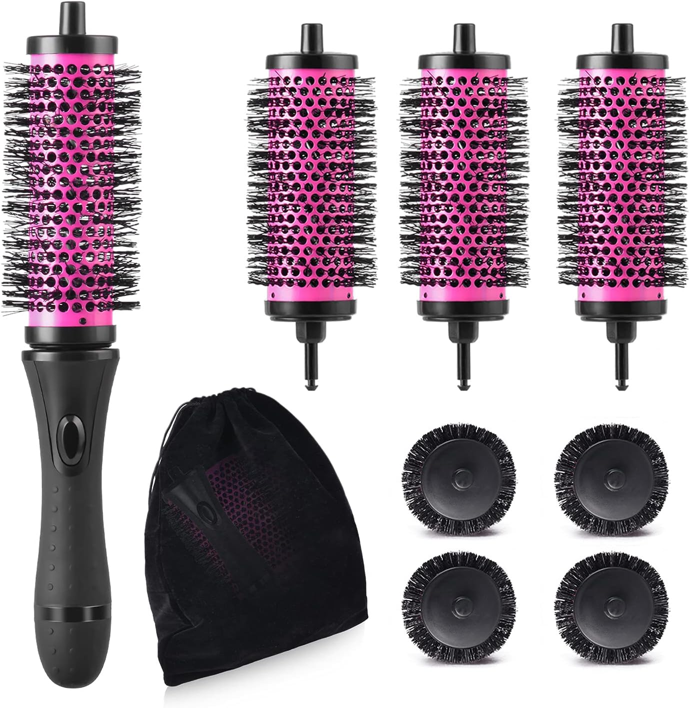 HivexagonRound Hair Brush Set with Detachable Barrels Styling Tool, 4 Barrels 1 Handle BT064