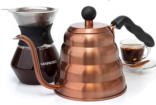 Mixpresso Gooseneck Pour Over Coffee Kettle - Barista Pour Control