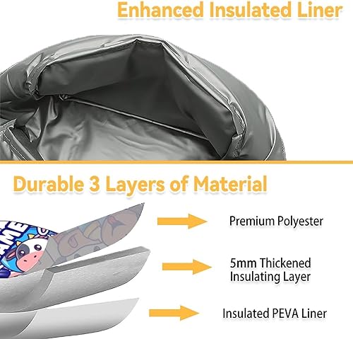 Miniatura 5 de Lonchera personalizada de vaca para niños, lonchera aislada para niñas, bolsas de almuerzo ligeras y lindas con correa para el hombro, pequeña bolsa