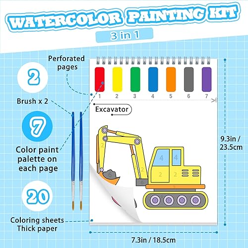 Miniatura 5 de Libros de pintura con agua para colorear para niños pequeños, papel de pintura de acuarela sin desorden para niños, kit de pintura de acuarela para