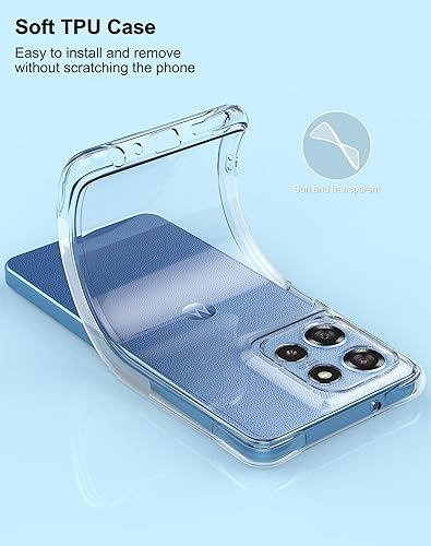 Miniatura 6 de Funda para Motorola Moto G 2025 + Protector de Pantalla de Vidrio Templado, Funda Transparente Reforzada Esquina Reforzada A Prueba de Golpes