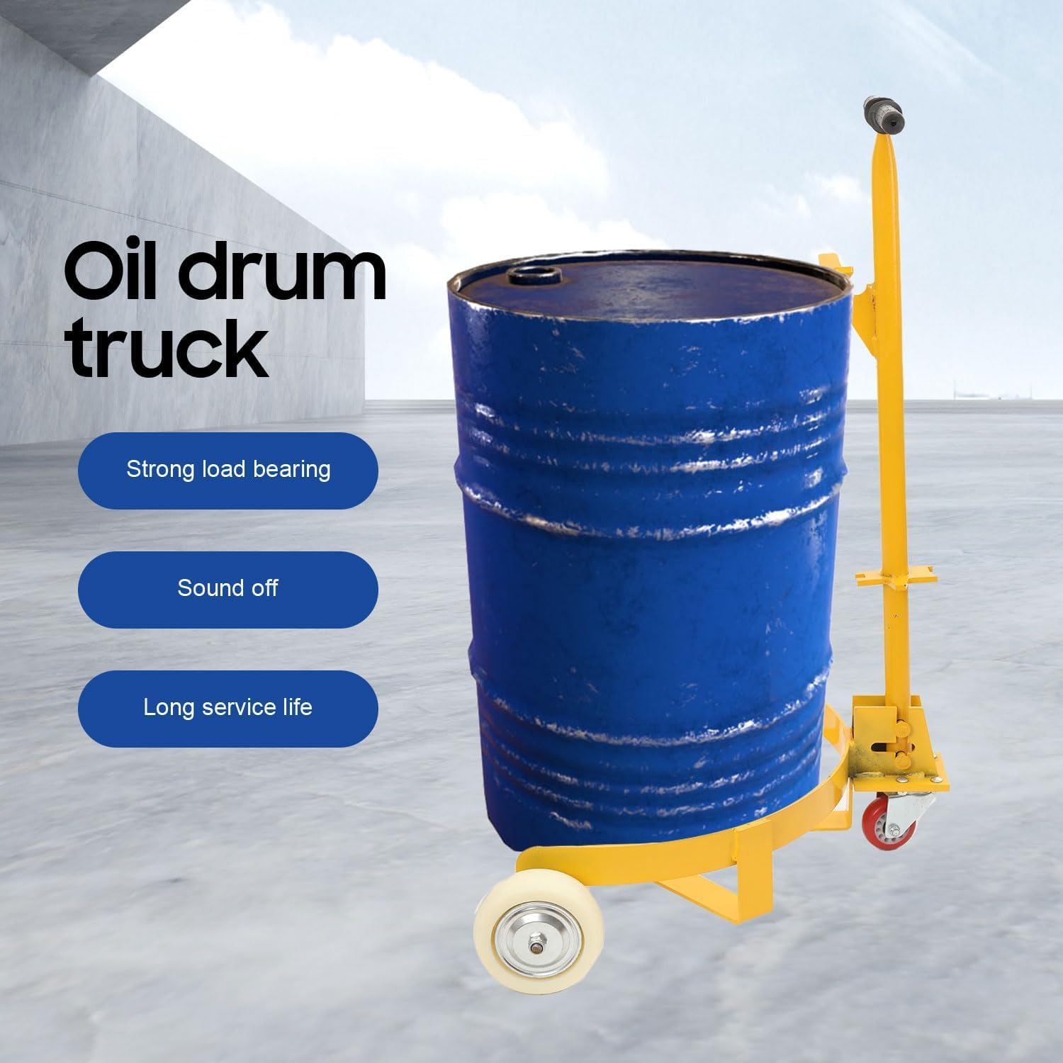 Carrello Trasporto a Mano in Acciaio Carrello Drum Stillage, Drum Caddie Carrello Circolare con Ruote Maniglia per Trasporto Bombole Fusto Vaso di Piante Carichi Pesanti 500kg / 210 Litri