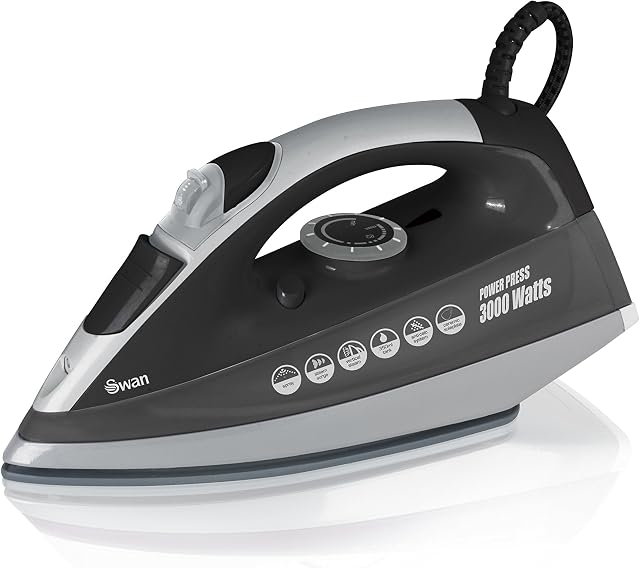 Swan PowerPress Iron, Variable Steam Control, 3000W, Black, SI30110BLKN