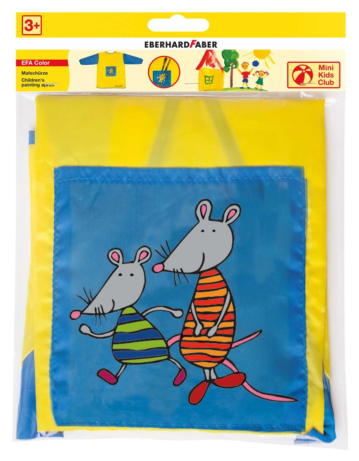 EBERHARD FABER 579902 - Fartuch do kolorowania Mini Kids, niebieski/żółty, dla dzieci w wieku od 3 lat