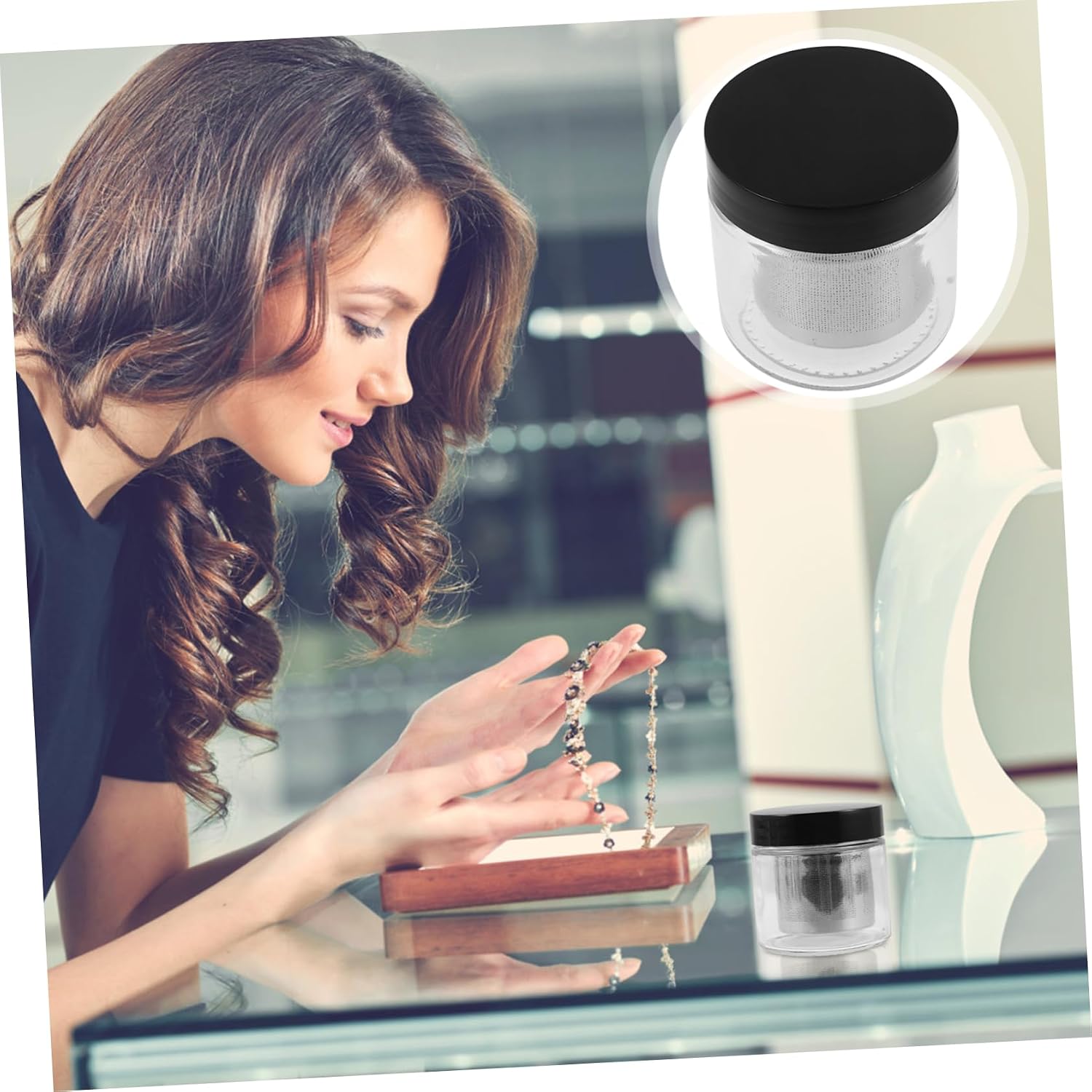 TEHAUX Jewelry Cleaner Cup for Gemstones Bracelets Earrings Watches Manual Cleaning Tool for Jewelry Care and Maintenance
