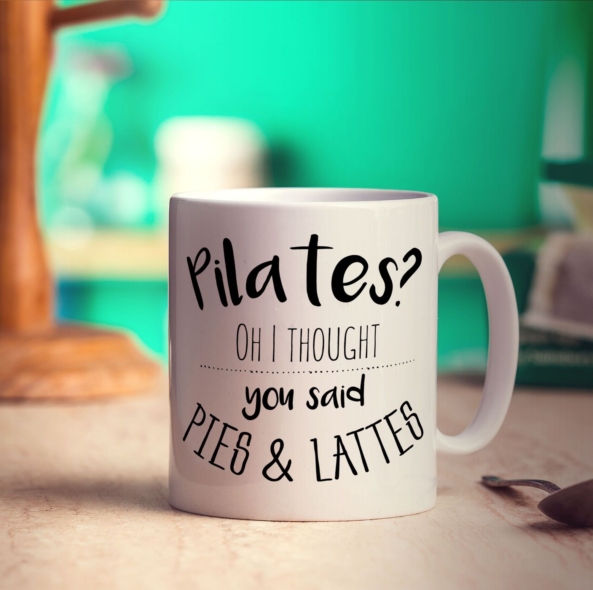 Printster White Pilates? Oh I Thought You Said Pies & Lattes Mug - 11Oz Ceramic Cup