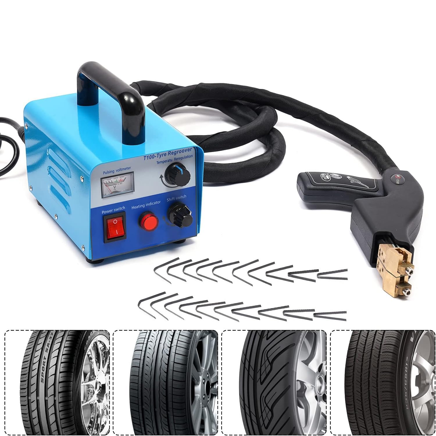 JYBNBBE Tire Grooving Machine 400W, Tire Groover with 2-10mm Blade for Deepening Tread Patterns, Tire Cutting Tool for Truck & Off-Road