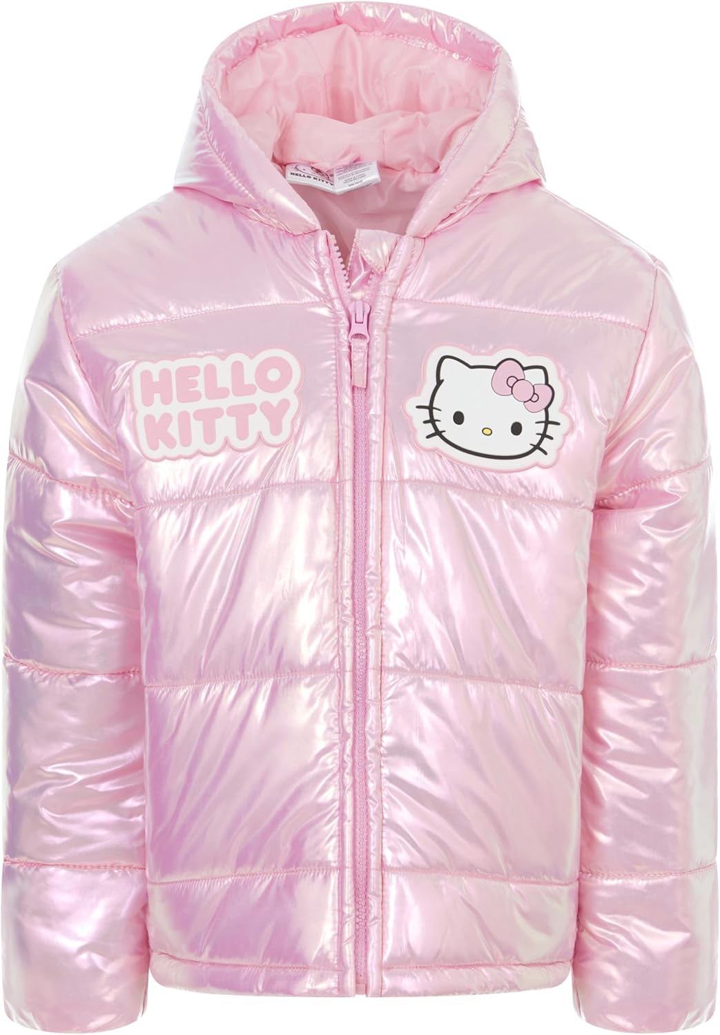 Hello Kitty Girls Hooded Zip Up Puffer Jacket Little Kid to Big Kid Sizes (5-14-16)
