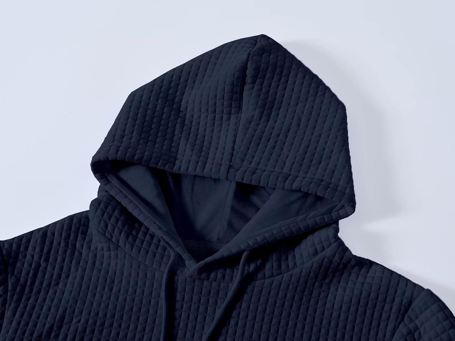 Yundobop Men's Pullover Hoodies Plaid Jacquard Long Sleeve Drawstring Hipster Casual Hooded Sweatshirts with Kanga Pockets - Image 2