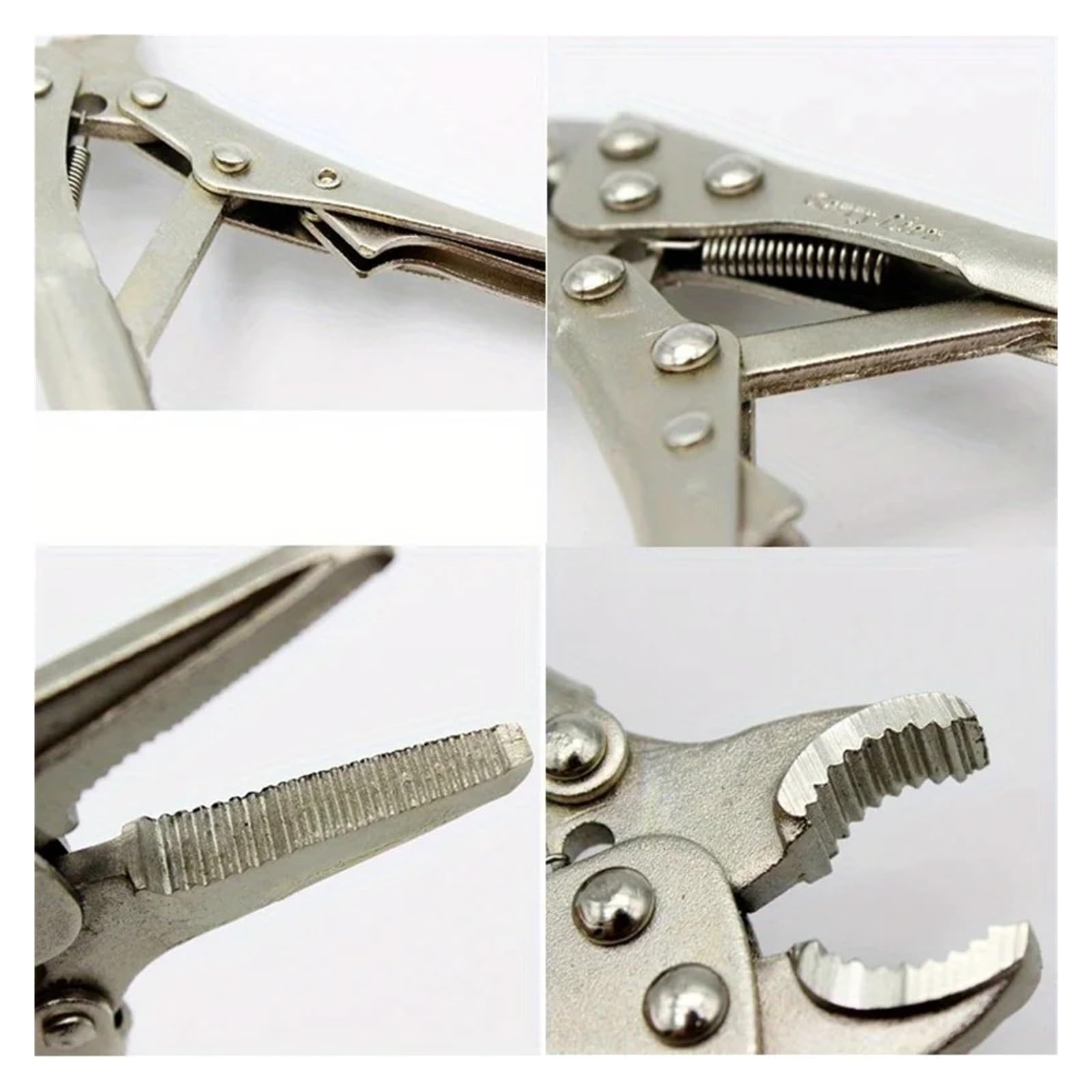 2 unids/set Alicates de bloqueo estilo Vice Grip, herramienta soldadura con abrazadera ahorro trabajo 5 "de punta larga y mandíbula curva 4"
