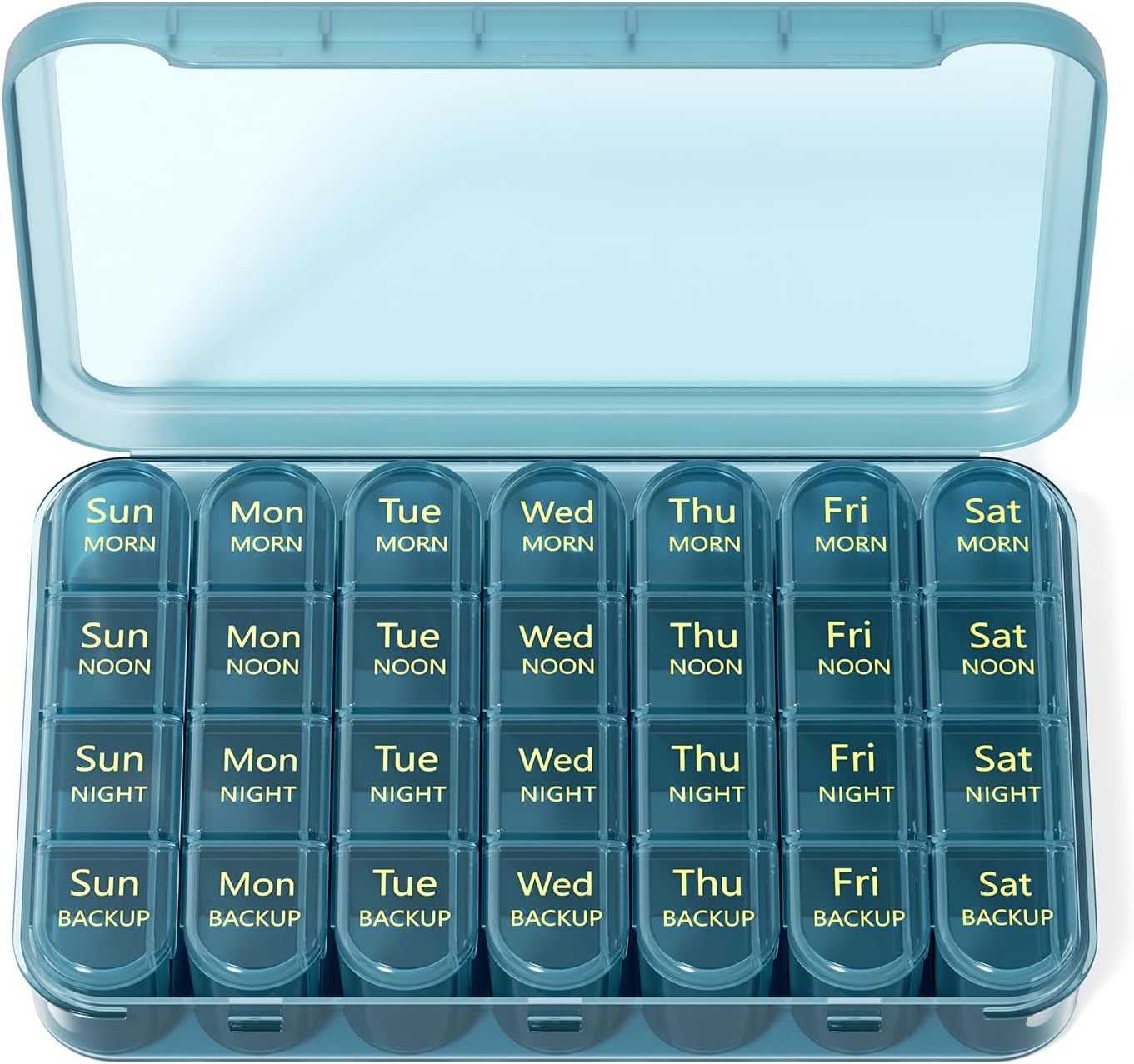 Zoksi Pill Organizer 4 Times a Day, BPA Free Weekly Travel Pill Box，Daily Pill Case with 28 Compartments to Hold Medicine, Vitamin and Supplement(Pink)