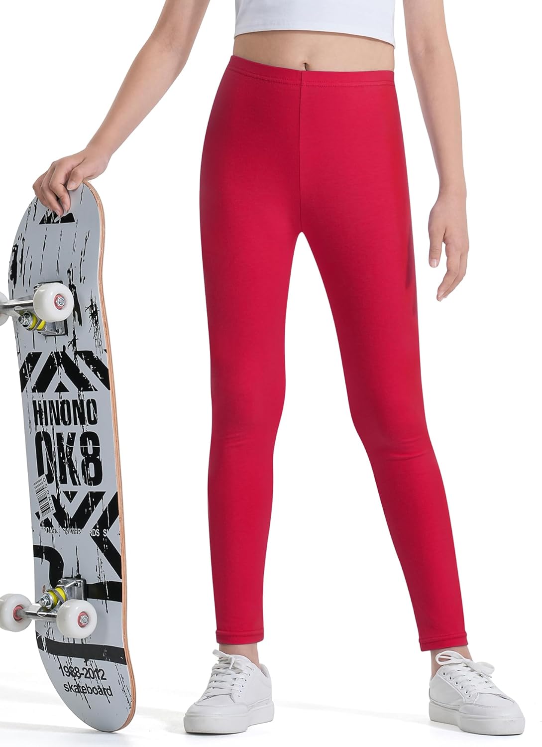 Auranso Kids Girls Leggings Full Length Cotton Tights Pants 4-14 Years - Image 5