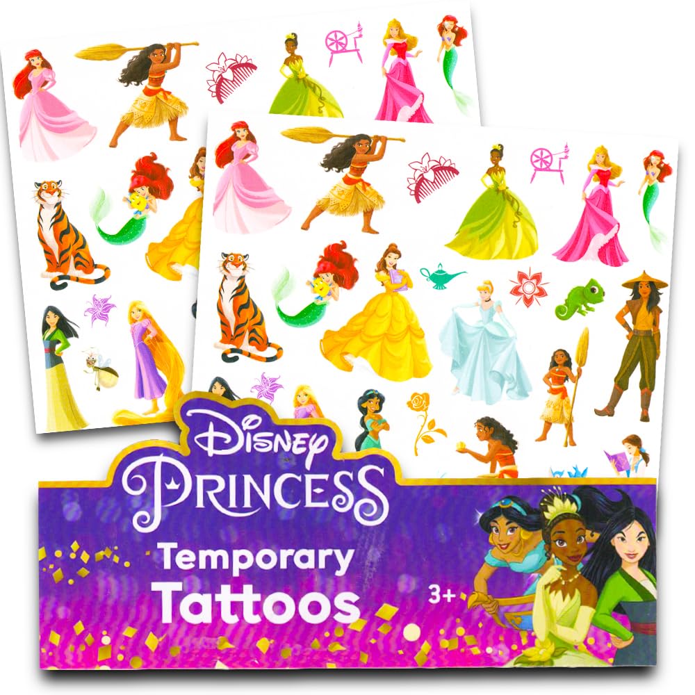 Disney Princess Over 50 Temporary Tattoos