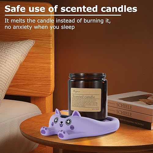 Miniatura 3 de PUSEE Calentador de taza de café con apagado automático, calentador de café de 3 temperaturas para escritorio, placa calentador de velas derrite de