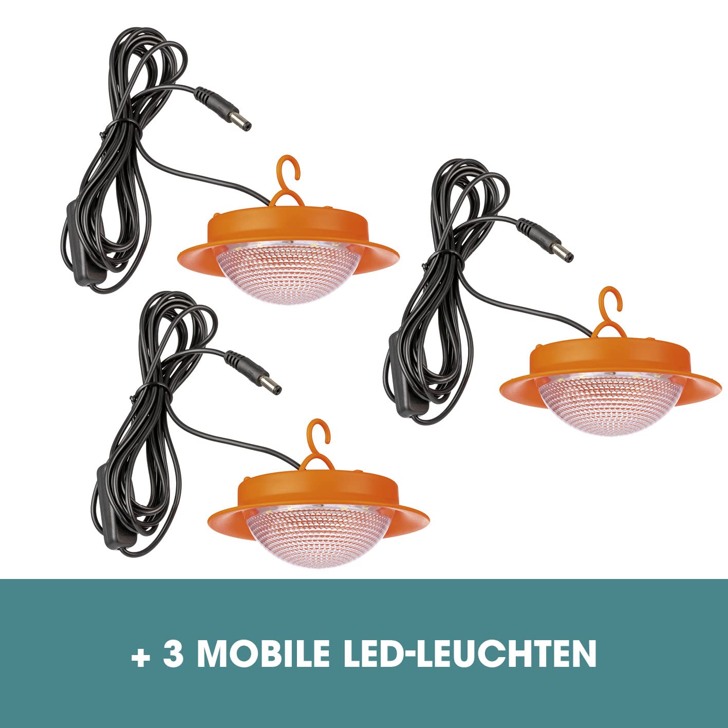 EASYmaxx Solar-Generator Kit 4500mAh | 2 Auflademodi: Solarpanel oder USB | Zum Aufladen von Handy, Powerbank, u.v.m. | Integriertes FM-Radio und Lautsprecher inkl. [Schwarz/Orange]
