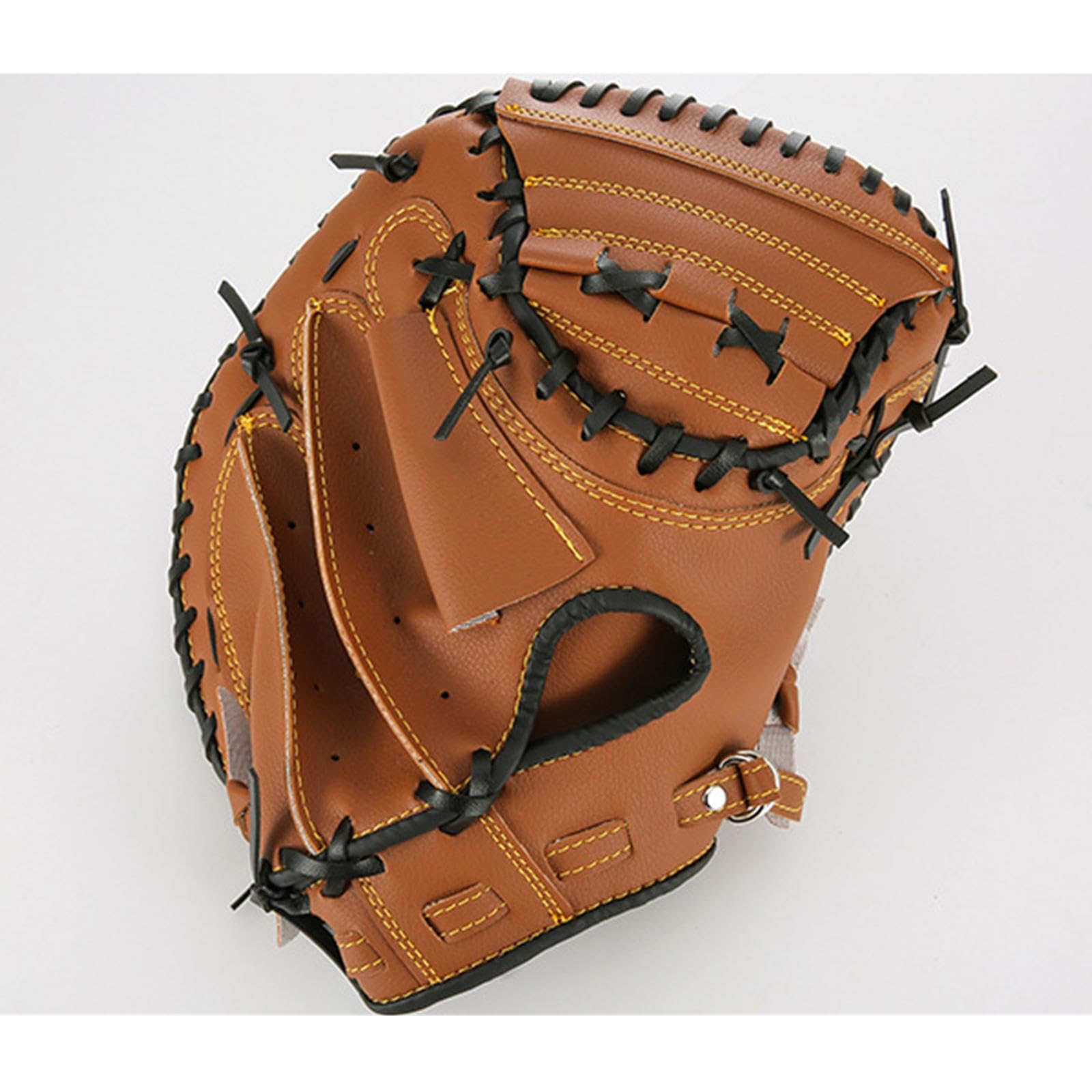 Guante de béisbol acolchado de piel sintética para mano izquierda, guante de sóftbol de lanzamiento lento