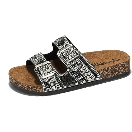 Cape Robbin Women's Slip On Flat Sandals - Round Toe, Summer Bow Tie Dressy Sandals (Danita)