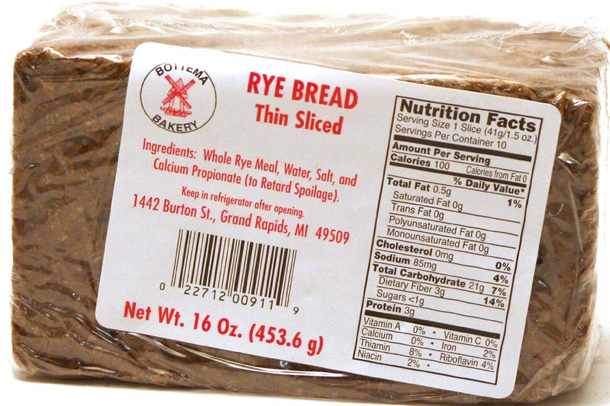 Rye Bread (Thin Sliced) - 16oz (Pack of 1)